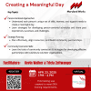 Flyer for a training event titled 'Creating a Meaningful Day,' scheduled for April 23, 2025, from 1 PM to 4 PM. Facilitated by Kevin Walker and Tricia Zeltwanger, the training meets DDA requirements. Key topics include: Person-Centered Approaches to under